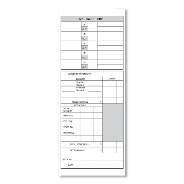 Pyramid Technologies Time Clock Cards for  1000/2000, Two Sides, 3.5 x 9,100PK 331-11